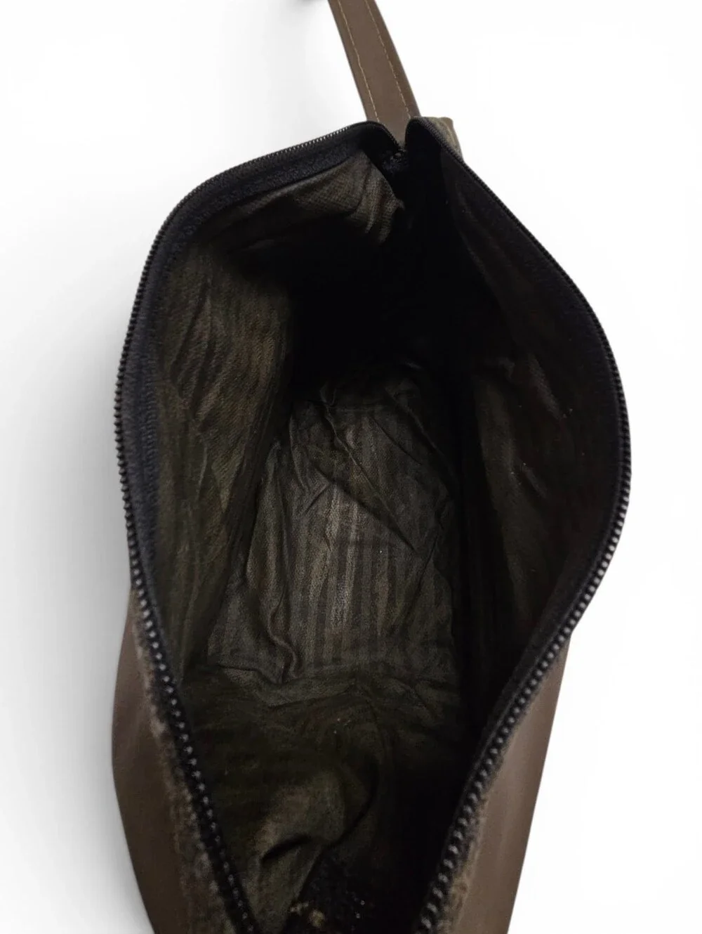 Fendi Pequin Nylon Vanity Bag In Brown Stripe With Gold Hardware